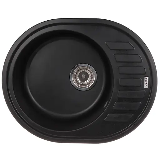 Кухонна мийка Zerix ZS-6250R-03 black ZX4548, Чорний матовий - фото 1