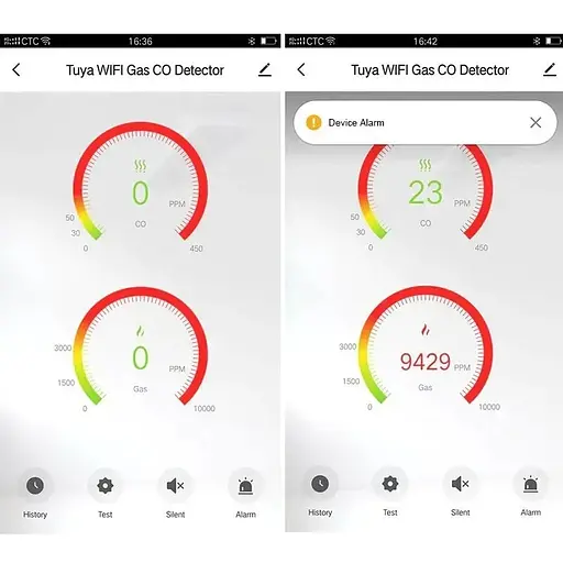 Wi-Fi датчик Konlen CM-20, 2 в 1 утечке природного газа + угарного газа, оповещение в приложение на смартфон - фото 6