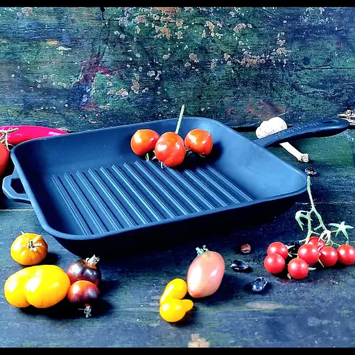 Сковорода Maysternya чугунная 28x28 см квадратная гриль с металлической ручкой (280-280-40MRgrill) - фото 5