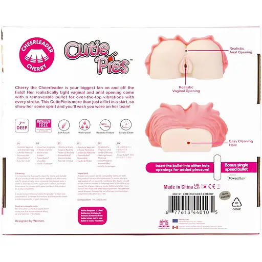Мастурбатор-вагіна та попка CutiePies, CheerLeader Cherry, Vagina & Ass Masturbator - фото 9