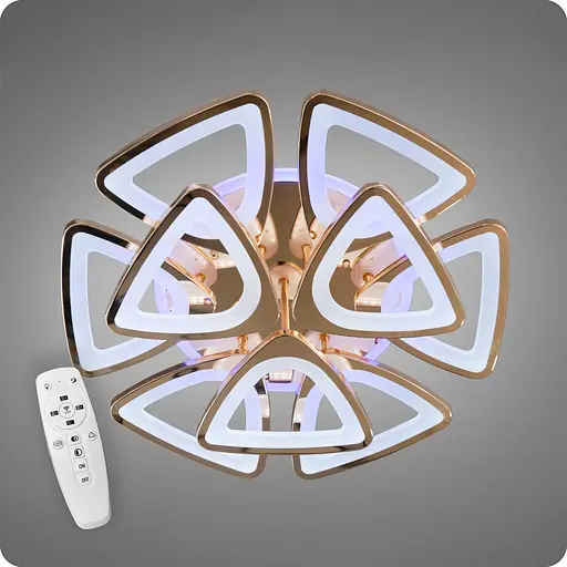 Люстра светодиодная 517 Dlight 3color с пультом 140Вт Золото (01958) - фото 2