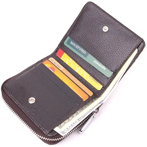 Кожаный женский кошелек KARYA 9х10.3х3 см acs0024614 - фото 4