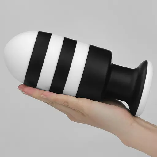 Анальна пробка LoveToy X-Missioner 19.5 см (чорно-білий) - фото 12