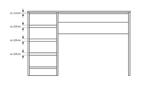 Стол туалетный письменный Perfect Home Ада/Ada 5S/120 с 5 ящиками Кашемир (PFH-091309) - фото 4