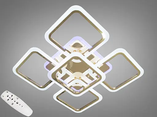 Світлодіодна люстра смарт світильник з пультом, золото, 120WСвітлодіодна люстра смарт світильник з пультом, 120W, коричнева - фото 1