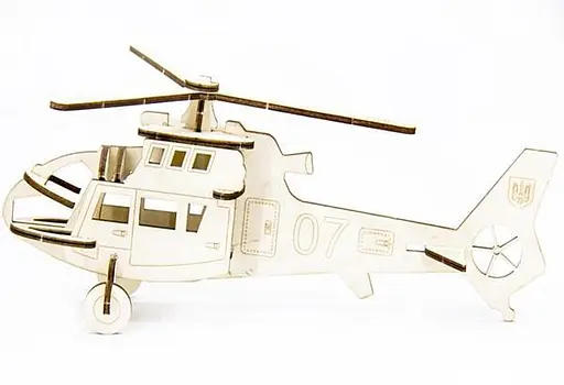 Дерев'яний конструктор Гелікоптер 18 деталей - фото 1