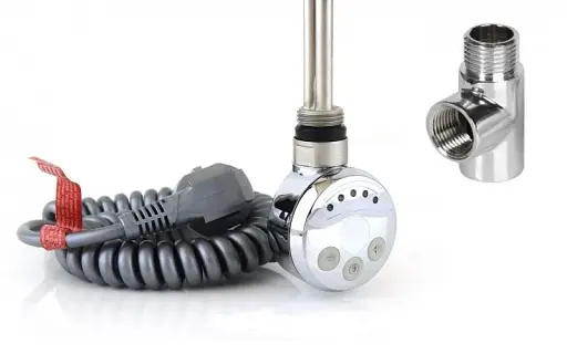 ТЕН для рушникосушки Terma MEG з електронним термостатом 600W Chrome + трійник 30412 - фото 7