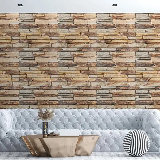 Панель стінова 3D Wall Sticker 680х680х4 мм коричневий сланець SW-00002002 - фото 5