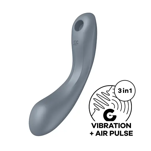 Вакуумний стимулятор клітора з вібрацією Satisfyer Curvy Trinity 1 сірий - фото 3