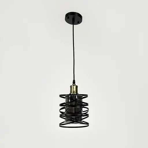 Підвіс у чорному корпусі з графітовим плафоном 16х16 см | Арт. 12333/1 BK+GR | Line F - фото 1