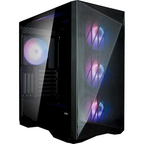 Корпус Zalman Z9 Iceberg MS, Black, Mid Tower, без БЖ, для E-ATX / ATX / Micro ATX / Mini ITX, 1xType-C / 2xUSB 3.0 / 2xUSB 2.0, макс. CPU - 185 мм / VGA - 390 мм, 4x140 мм ARGB, бічна панель із загартованого скла - фото 1