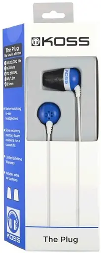 Наушники In-Ear The Plug Noise Isolating, 3,5 мм mini-jack, голубые Koss teh0024858 - фото 5