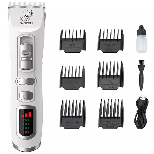 Машинка для стрижки животных аккумуляторная SMEHNSER D3 (Белый) - фото 2