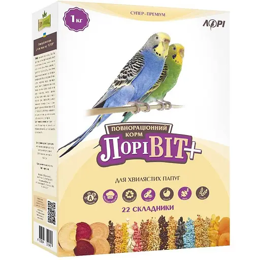 Уценка. Корм для волнистых попугаев ЛоріВіт+ полнорационный 1 кг - фото 1