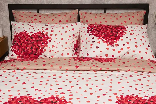 Комплект постільної білизни Moon&Star Бязь Gold Люкс Petal Heart двоспальний 175х210 наволочки 4х50х70 - фото 2