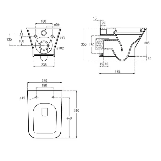 Комплект инсталляция 3 в 1 Volle Master Neo 201010 + унитаз Volle Leon Rimless 13-11-160 с сидением Soft Close, Белый - фото 3
