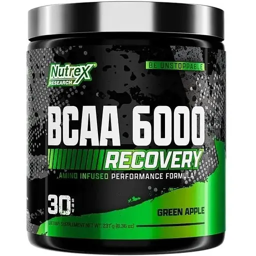 Амінокислота BCAA Nutrex Research BCAA 6000, 255 грам - Зелене яблуко