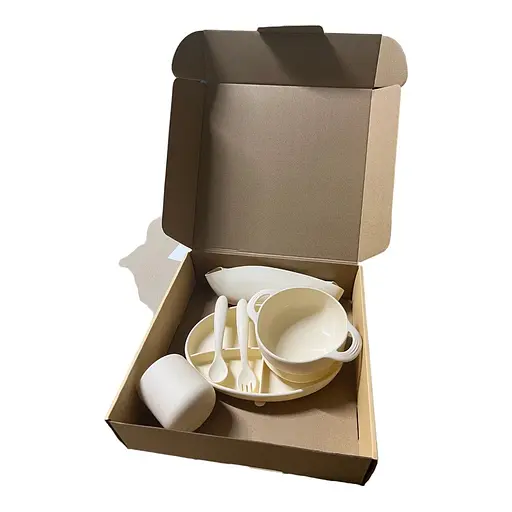 Набір силіконового посуду для першого прикорму дітей, 6 предметів, milk - фото 2