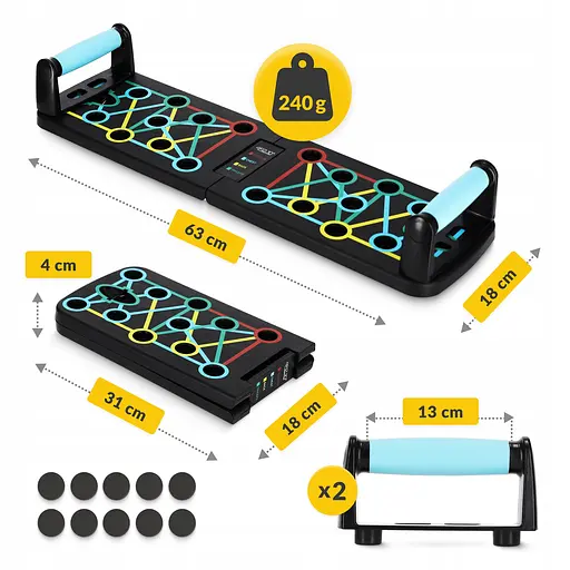 Упоры (доска) для отжиманий со сменным хватом 4FIZJO Push-up Board (P-5907739312785) - фото 3