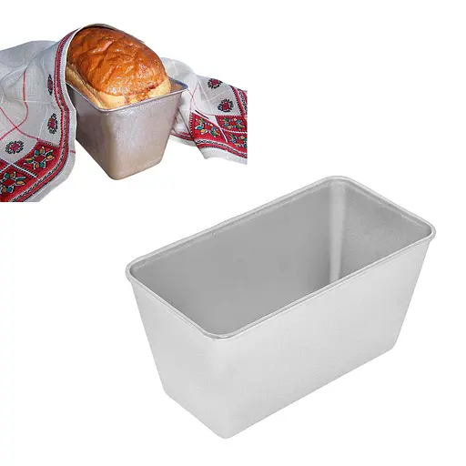 Форма хлібна для випічки стандартного хліба у вигляді цеглинки Л7 алюміній (22х11х11.5 см) 7, Полімет Сірий 86434 - фото 5