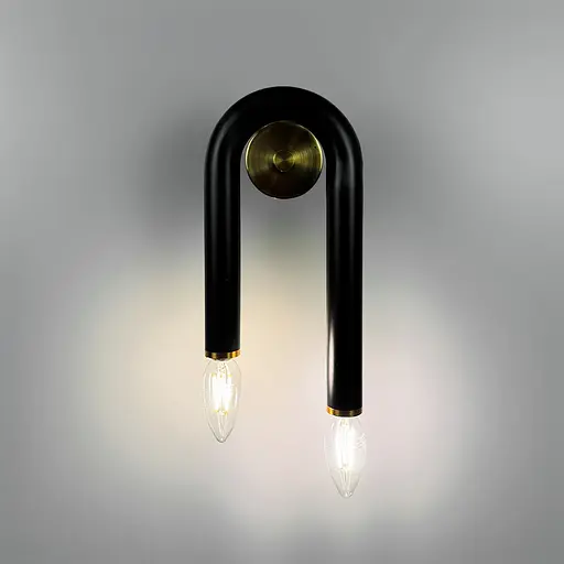 Бра в черном корпусе с дугообразной формой Line F Арт. 916W/2  - фото 1