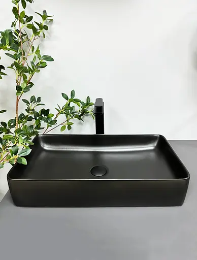 Умивальник VBI Triest black matt накладний VBI-012701, Чорний матовий - фото 2