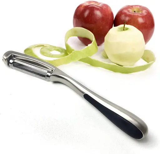 Ніж економка овочечистка для тонкого чищення овочів та фруктів з нержавіючої сталі 16.5 см, Kitchen Master Сріблястий 87294 - фото 3