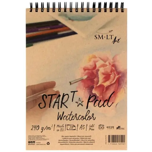 Альбом для акварели на спирали STAR T 240г/м2 20л натуральный белый SM-LT Art