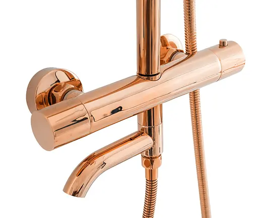 Душовя система Rea Lungo з термостатом та виливом rose gold REA-P6606, Теплий захід сонця - фото 2