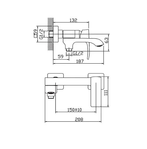 Смеситель для ванны Haiba Monaco 009 (HB9653) - фото 2
