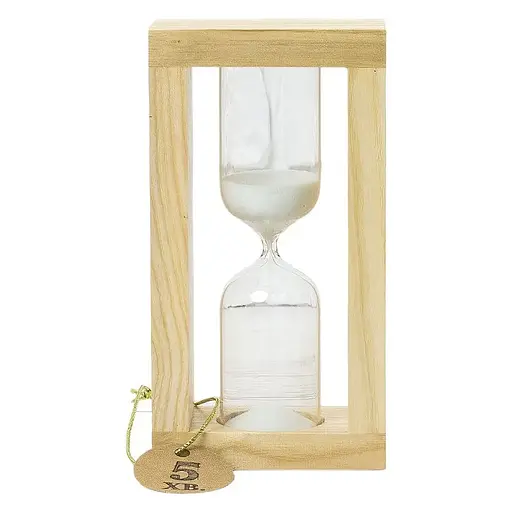 Часы песочные в деревянном корпусе на 5 минут (белый песок) 88263 - фото 3