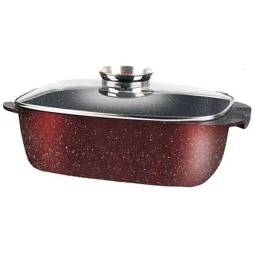 Гусятниця Zurrichberg ZBP-7102 з мармуровим покриттям з кришкою 32 см 5.6 л Бордо - фото 1