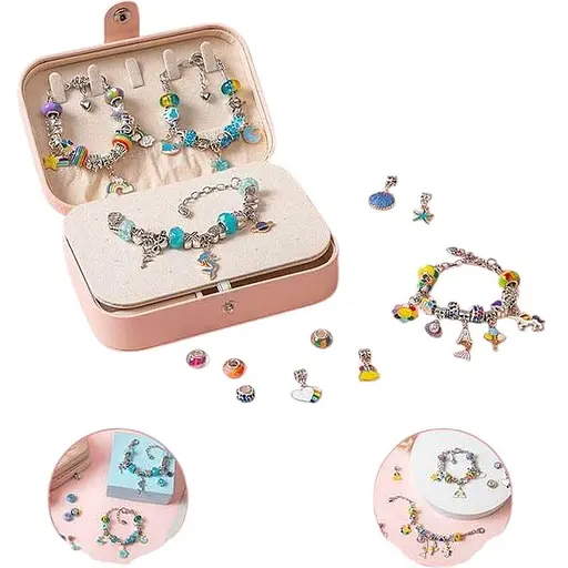 Набор украшений 12 основ браслетов, шармы, шкатулка