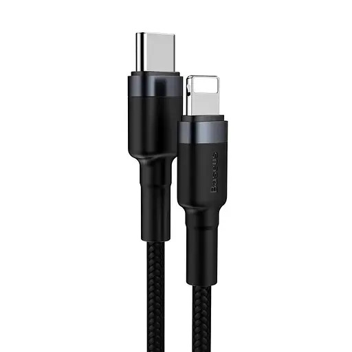 Кабель Baseus Cafule Cable Type-C to iP PD 20W 1m Gray+Black - фото 3