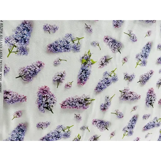 Комплект Ранер 170х30 см + салфетки 30х40 см 28 шт водоотталкивающий с 3D принтом Сирень сиреневый