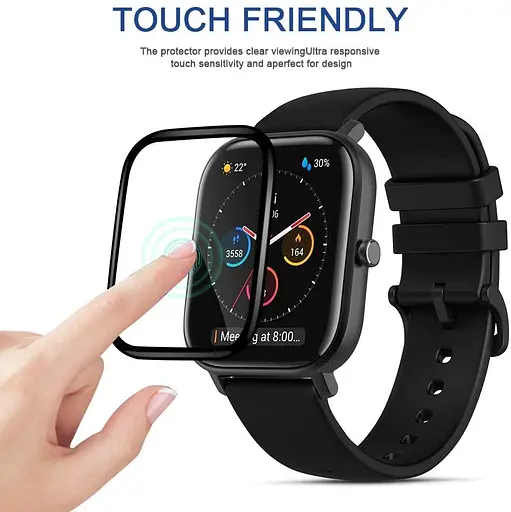 Защитная пленка Amazfeel для смарт-часов Amazfit GTS/GTS2 с рамкой (2 шт.) - фото 4