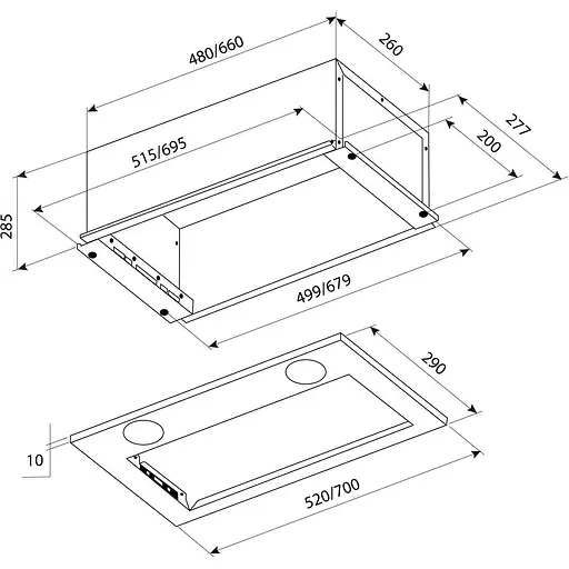 Вытяжка встроенная Pyramida CX 70 (1100) E IX [142808] - фото 7