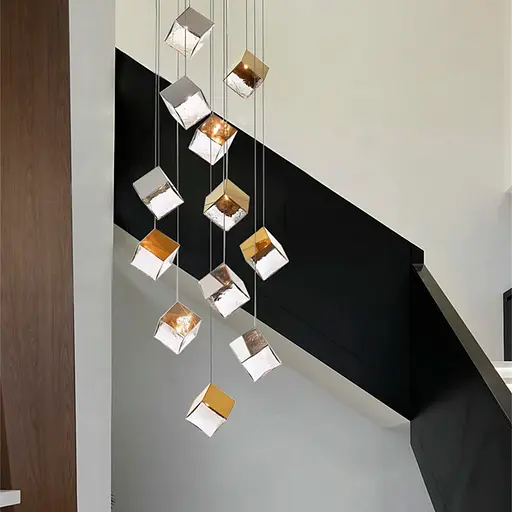 Підвіс в хромовому корпусі із прозорим квадратним плафоном Line.F MJ 89 CR - фото 7