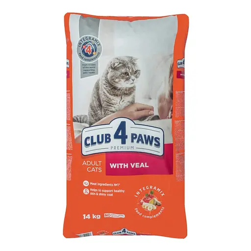 Уценка. Сухой корм для кошек Club 4 Paws Premium с телятиной 14 кг (B4630801) - фото 2