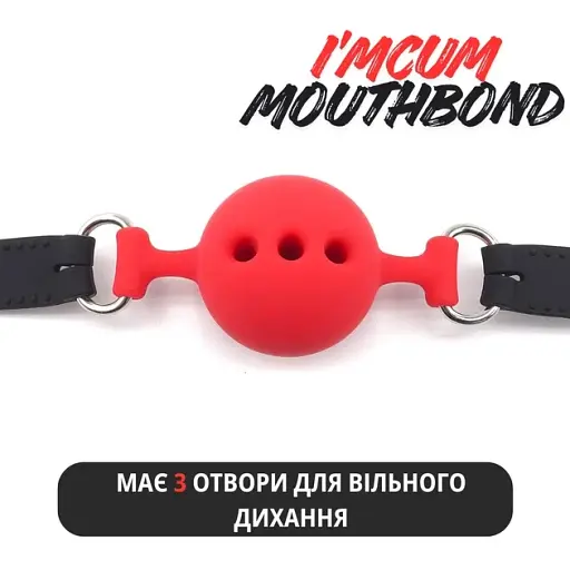 Кляп I’MCUM MouthBond для рольових ігор Чорно-червоний (IM-SM208-red&black) - фото 5