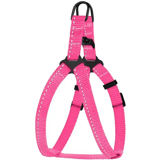 Шлея для собак Barksi Active світловідбивна (обхват грудей 24-30 см ширина 1 см) рожева - фото 1