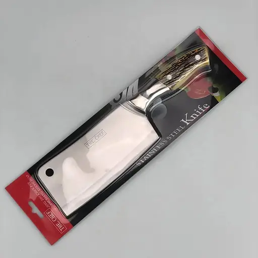 Тесак сокира сікач кухонний для обробки рубки м'яса кісток з нержавіючої сталі з кістяною ручкою 27x7 см, Kitchen Master 85709 - фото 8