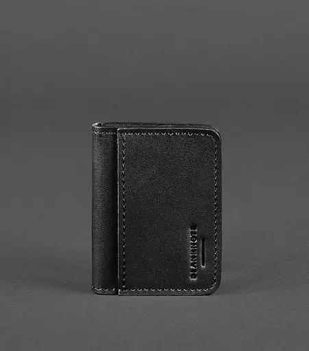 Кожаная обложка для ID-паспорта и водительского заседания 4.1 черная с гербом - фото 1