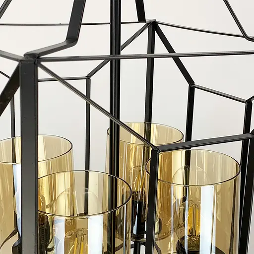 Люстра Лофт у чорному корпусі форми куба Line.F 11895/4 BK - фото 3