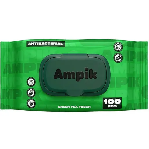 Вологі серветки Ampik Light антибактеріальні 100 шт. - фото 2
