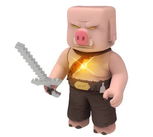 Набор фигурок Minecraft Пиглин со световыми эффектами и другие персонажи (330-5-1) - фото 2