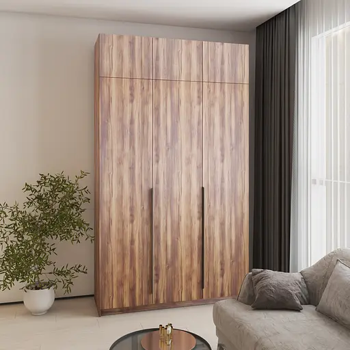 Шафа 3-дверна з антресоллю MebelStar Оскар ДСП BL-B, додаткова штанга 150x52x260 см Дуб бурштиновий (MBS-4943) - фото 1