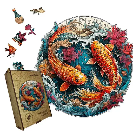 Пазл деревянный Морская Феерия, А3, 200 элементов, Картонная коробка