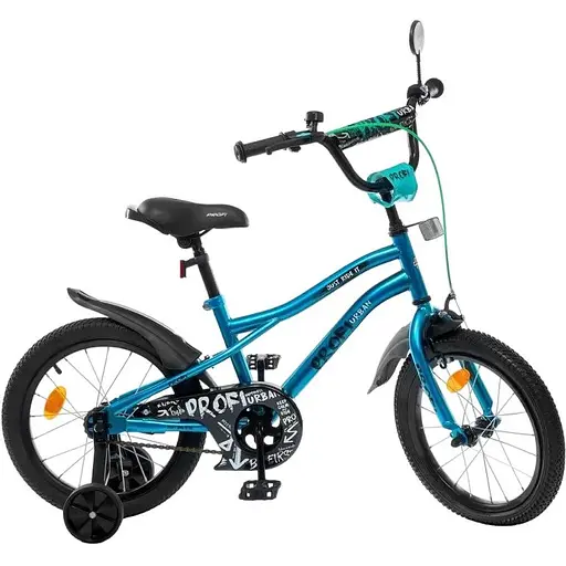 Велосипед дитячий Profi Urban ліхтар дзеркало 18 дюймів бірюзовий 246774