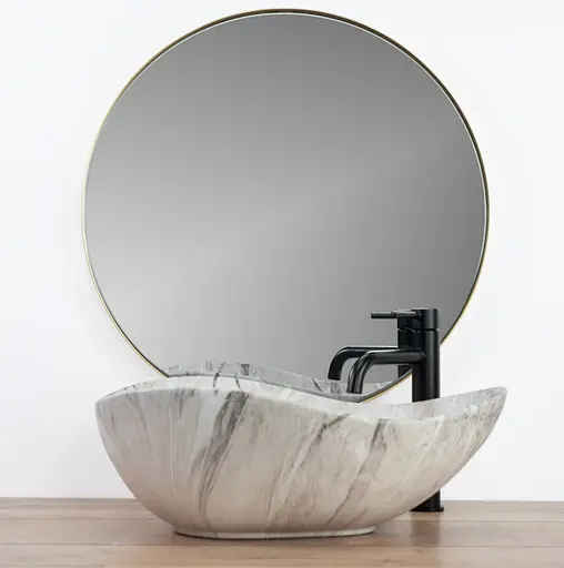 Умивальник Rea Dora Stone накладний REA-U5066, Сірий - фото 3